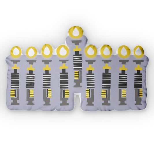 Lightsabers Menorah-Shaped Pillow - Fandom-Made