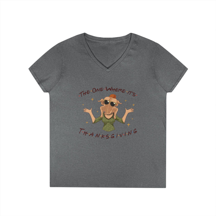 The One Where It's Thanksgiving Ladies' V-Neck Tee