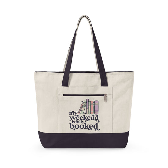 Fully Booked Zippered Canvas Tote - Fandom-Made
