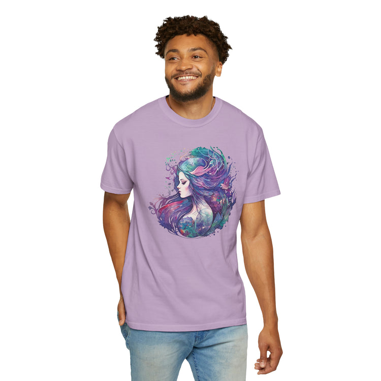 Mermaid Watercolor Unisex Garment-Dyed T-shirt