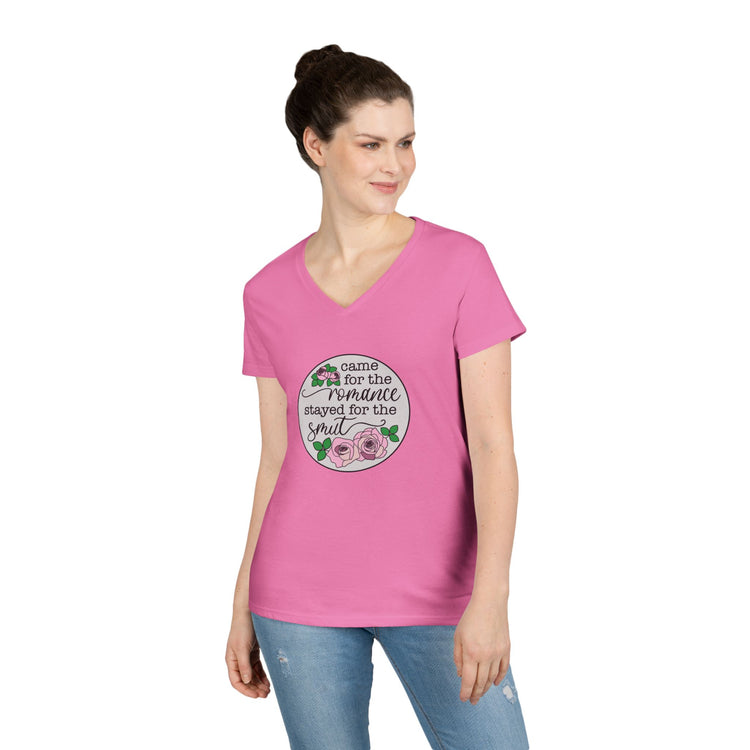 Came For The Romance Ladies' V-Neck Tee