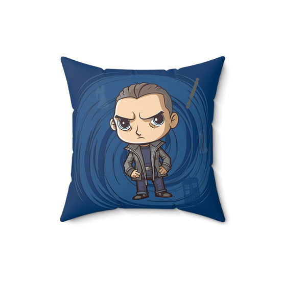 Timey Wimey Ninth Doctor Square Pillow - Fandom-Made