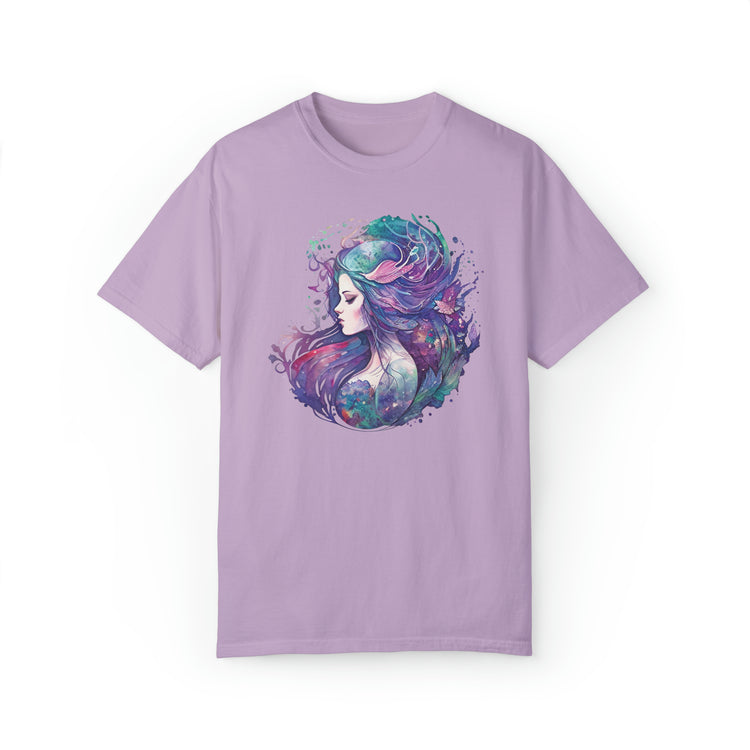 Mermaid Watercolor Unisex Garment-Dyed T-shirt