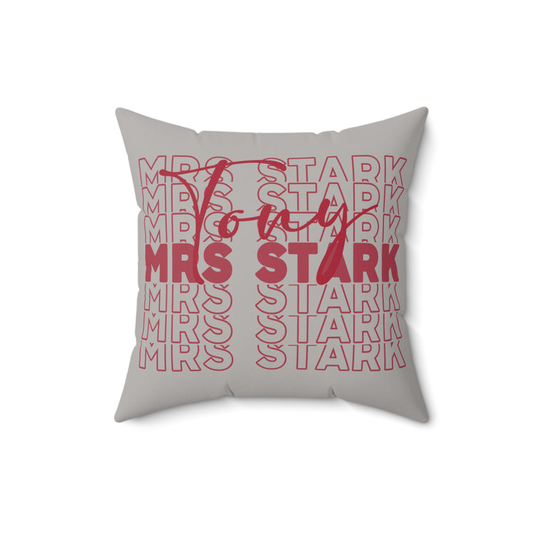 Mrs. Tony Stark Faux Suede Square Pillow