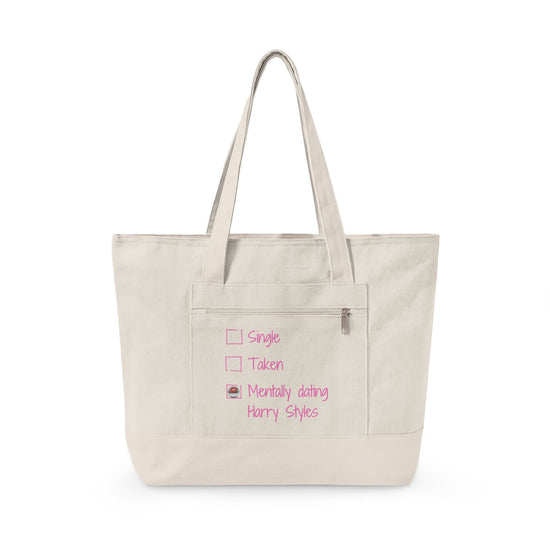 Mentally Dating Harry Zippered Canvas Totes - Fandom-Made