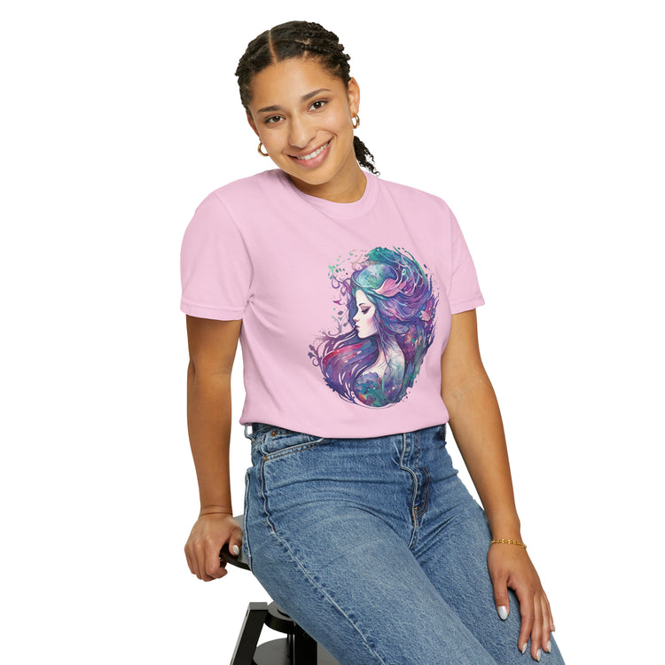 Mermaid Watercolor Unisex Garment-Dyed T-shirt