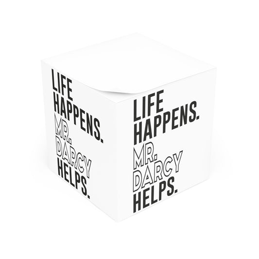 Life Happens Mr. Darcy Helps Note Cube - Fandom-Made