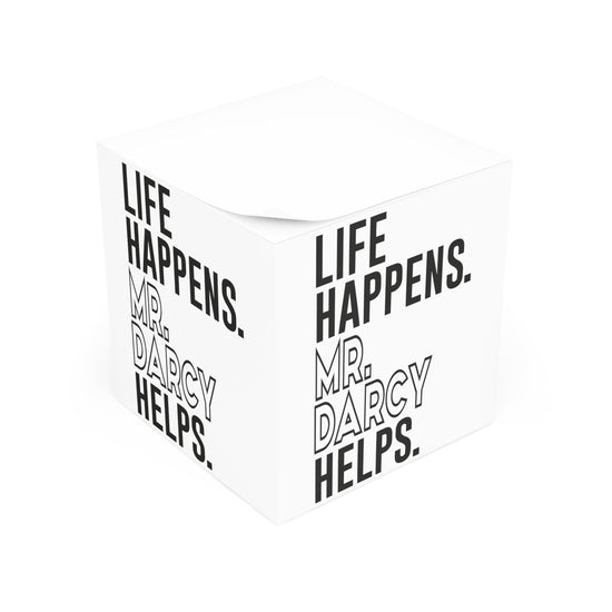 Life Happens Mr. Darcy Helps Note Cube - Fandom-Made