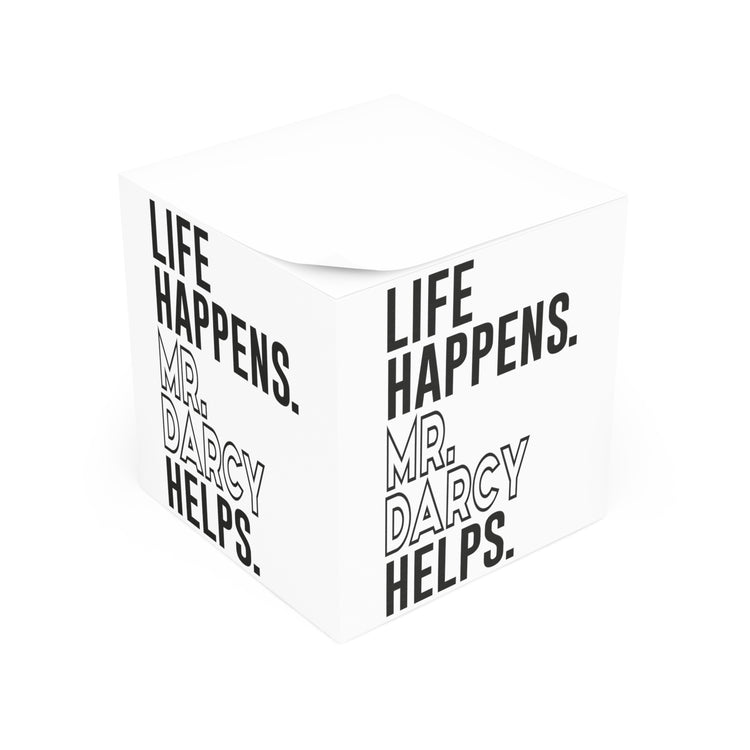 Life Happens Mr. Darcy Helps Note Cube - Fandom-Made