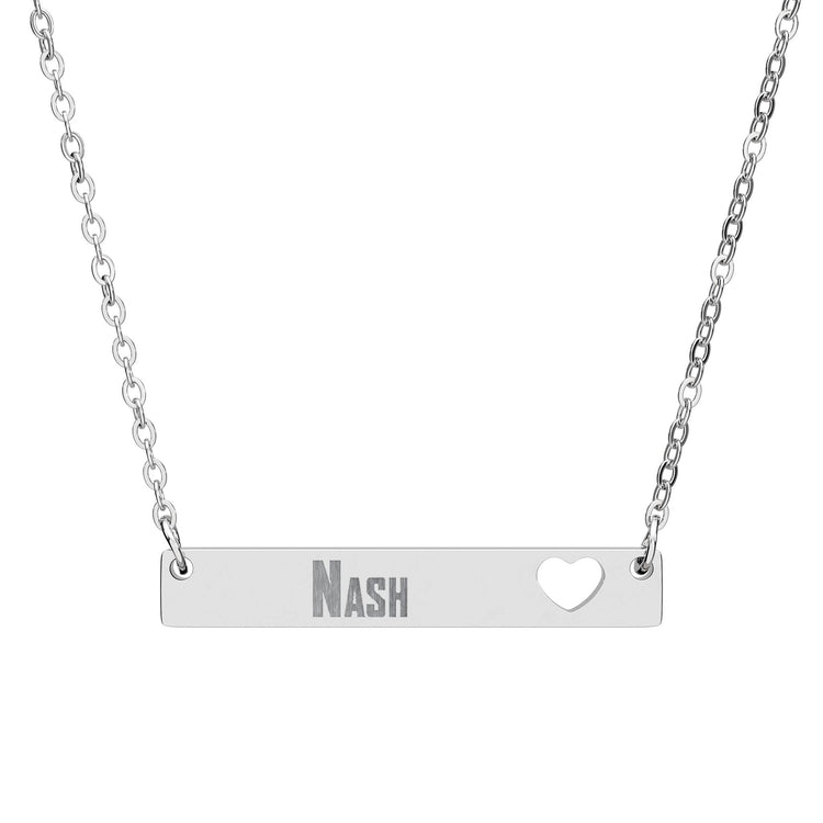 Nash Cutout Heart Bar Necklace - Fandom-Made