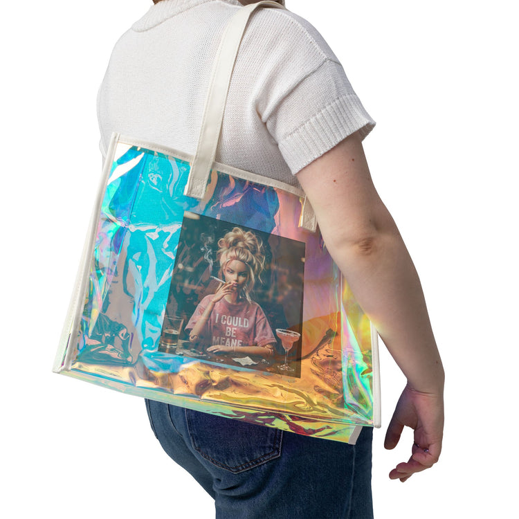 I Could Be Meaner Blonde Holographic Tote Bag
