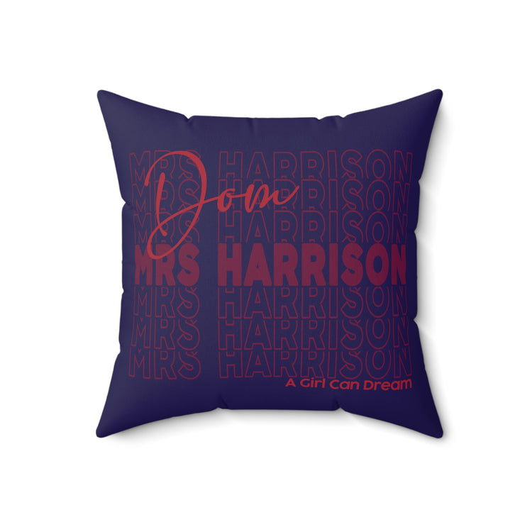 Mrs. Harrison Faux Suede Square Pillow