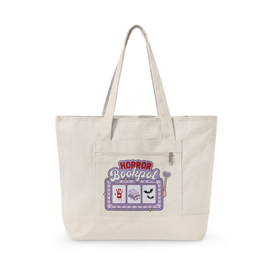 Horror Bookpot Zippered Canvas Tote - Fandom-Made