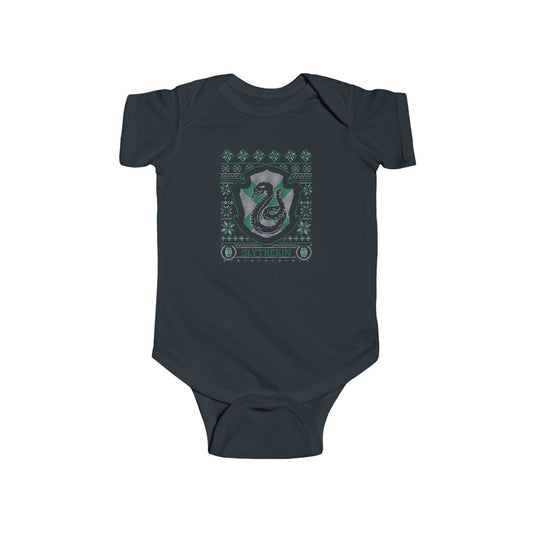 Slytherin Ugly Christmas Sweater Infant Bodysuit