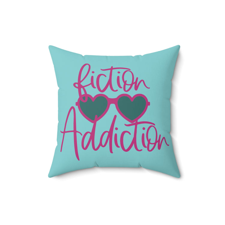 Fiction Addiction Faux Suede Square Pillow