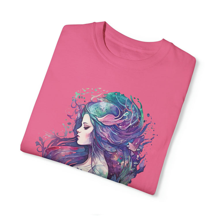 Mermaid Watercolor Unisex Garment-Dyed T-shirt