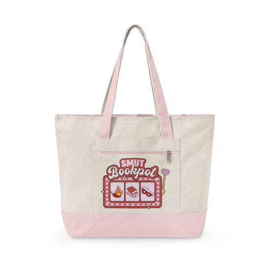 Smut Bookpot Zippered Canvas Tote - Fandom-Made