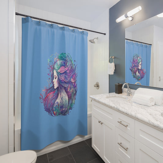 Mermaid Watercolor Shower Curtains - Fandom-Made