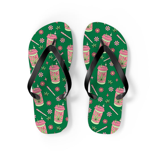 Highly Caffeinated All Over Print Flip Flops - Fandom-Made