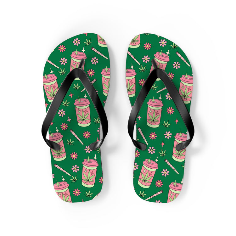 Highly Caffeinated All Over Print Flip Flops - Fandom-Made