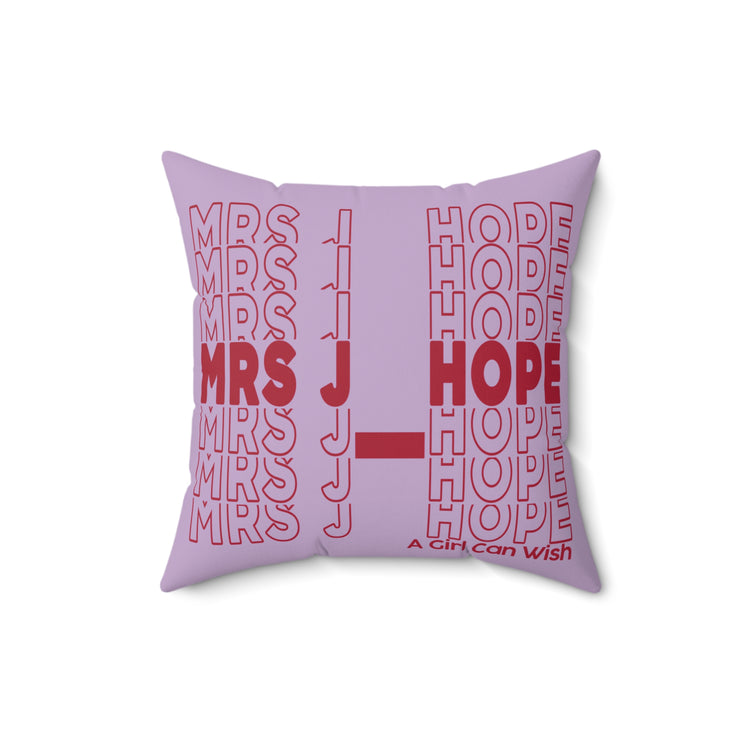 Mrs. J-Hope Faux Suede Square Pillow
