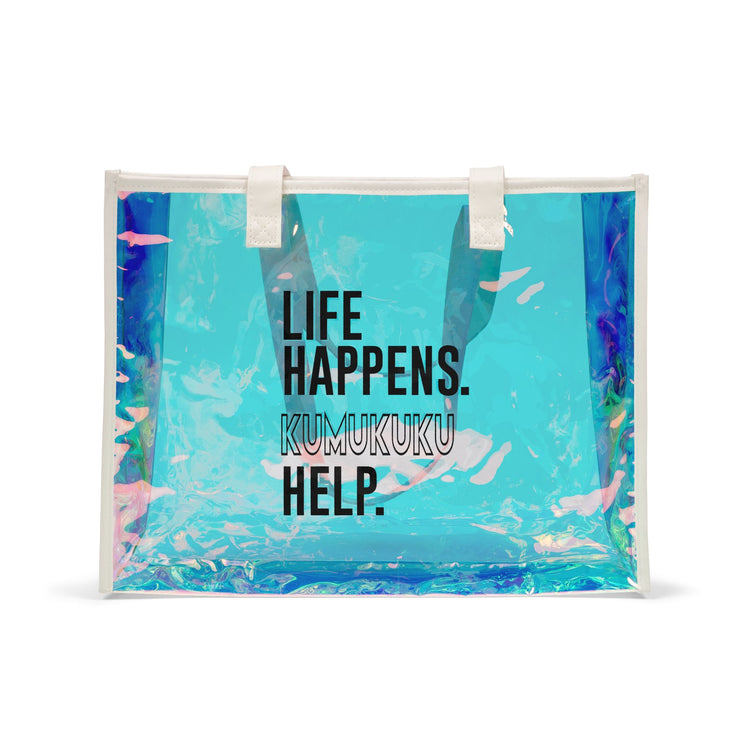 Life Happens Kumukuku Help Holographic Tote Bag - Fandom-Made