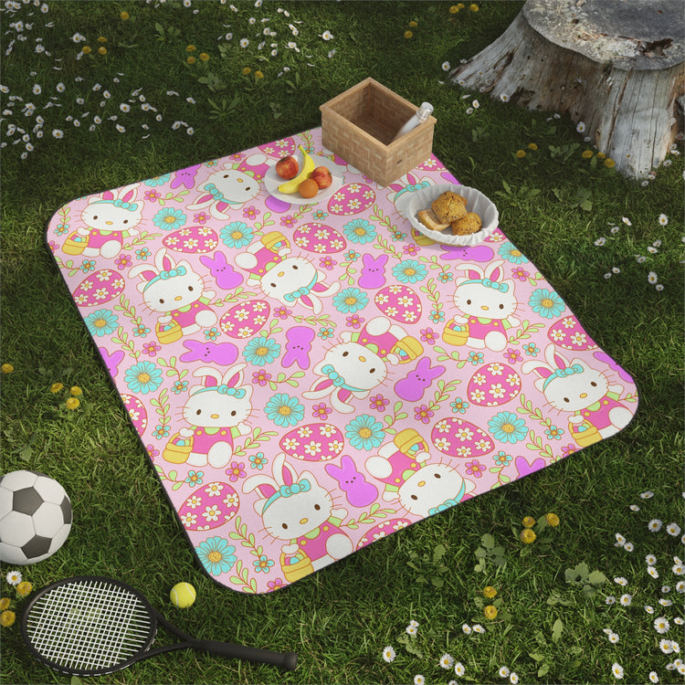 Easter Kitty Picnic Blanket