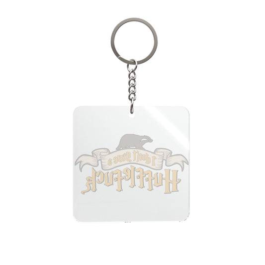 I Don't Give a Hufflefuck Square Keychain