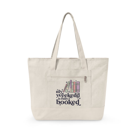 Fully Booked Zippered Canvas Tote - Fandom-Made