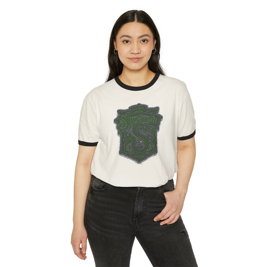 Slytherin Crest Ringer T-Shirt - Fandom-Made