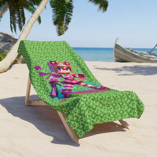 Pixel Princess Beach Towel
