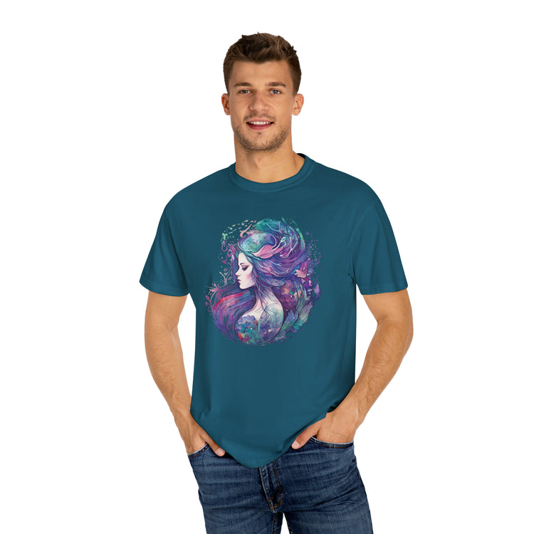 Mermaid Watercolor Unisex Garment-Dyed T-shirt