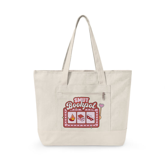 Smut Bookpot Zippered Canvas Tote - Fandom-Made