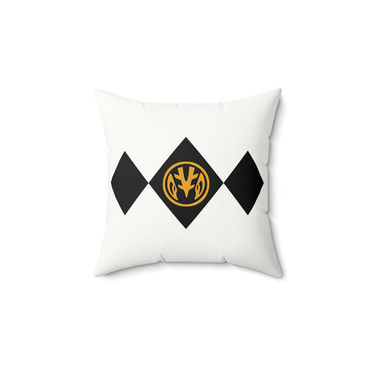 White Ranger Faux Suede Square Pillow