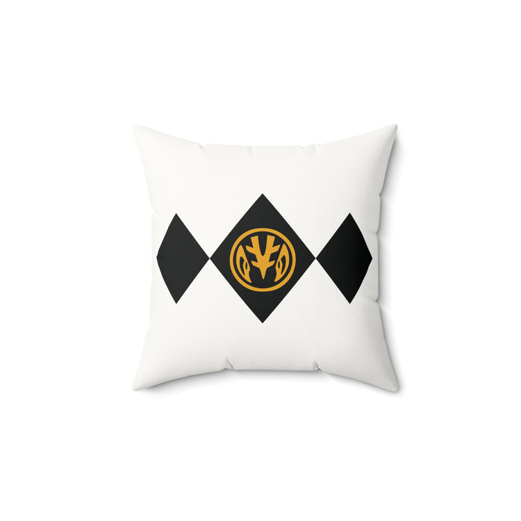 White Ranger Faux Suede Square Pillow