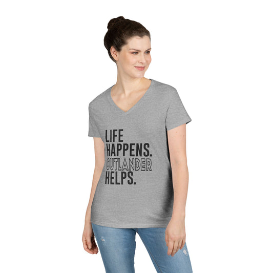 Life Happens Outlander Helps V-Neck Tee - Fandom-Made