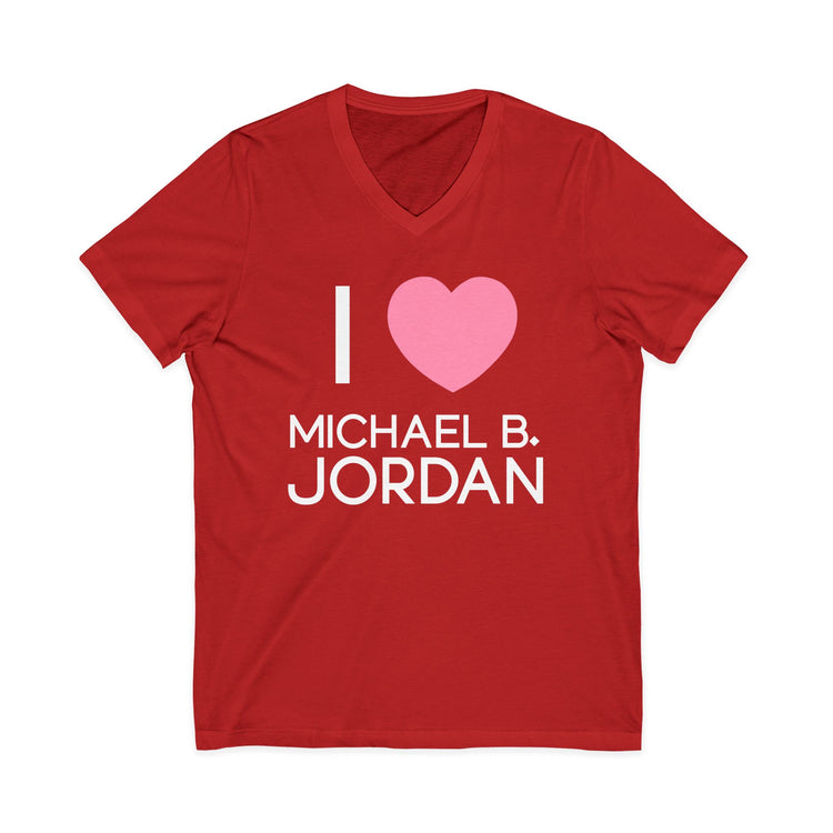 I Love Michael B. Jordan V-Neck Tee - Fandom-Made