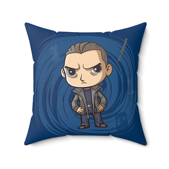 Timey Wimey Ninth Doctor Square Pillow - Fandom-Made