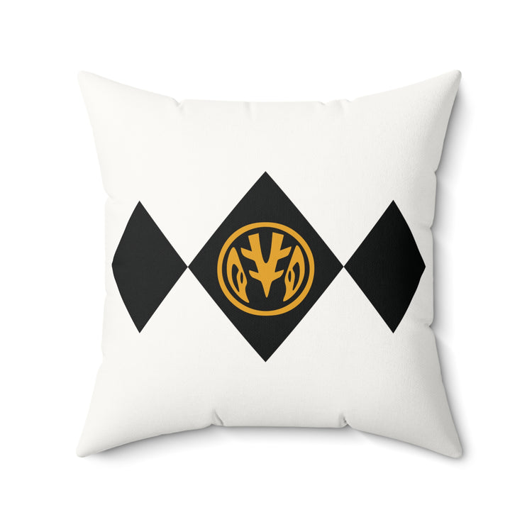 White Ranger Faux Suede Square Pillow