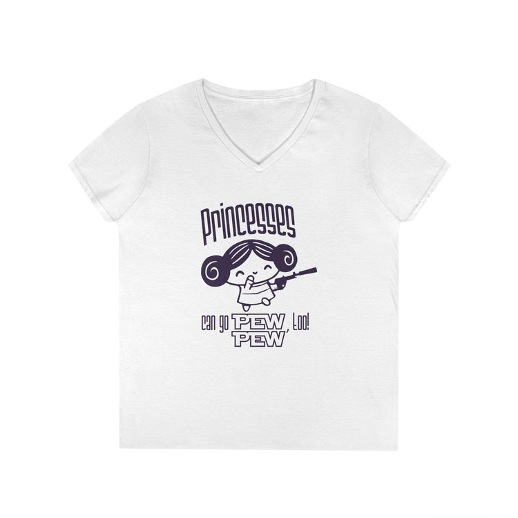 Princesses Go Pew Pew V-Neck Tee - Fandom-Made