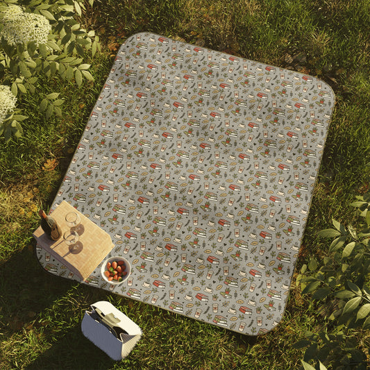 Books And Cups Picnic Blanket - Fandom-Made