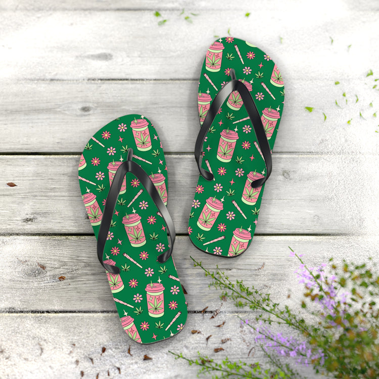 Highly Caffeinated All Over Print Flip Flops - Fandom-Made