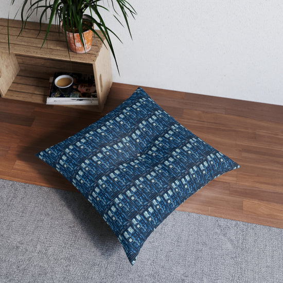 Tardis All-Over-Print Tufted Floor Pillow - Fandom-Made