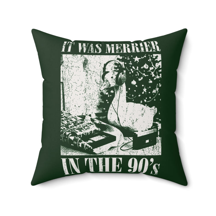 Merrier in the 90s Faux Suede Square Pillow - Fandom-Made