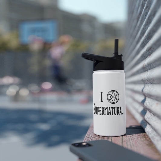 I Love Supernatural Men of Letters Edition Water Bottle - Fandom-Made