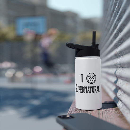 I Love Supernatural Men of Letters Edition Water Bottle - Fandom-Made