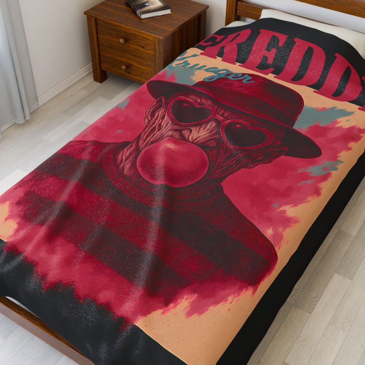 Freddy Loves Bubblegum Velveteen Plush Blanket
