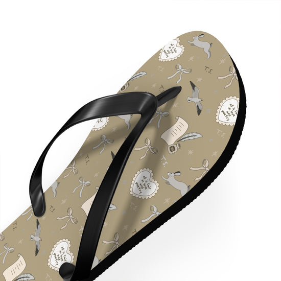 Tortured Poet All-Over Print Flip Flops - Fandom-Made