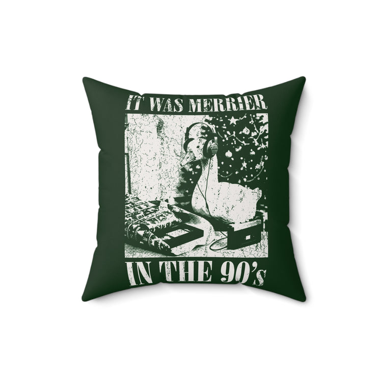 Merrier in the 90s Faux Suede Square Pillow - Fandom-Made
