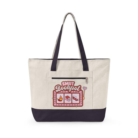 Smut Bookpot Zippered Canvas Tote - Fandom-Made
